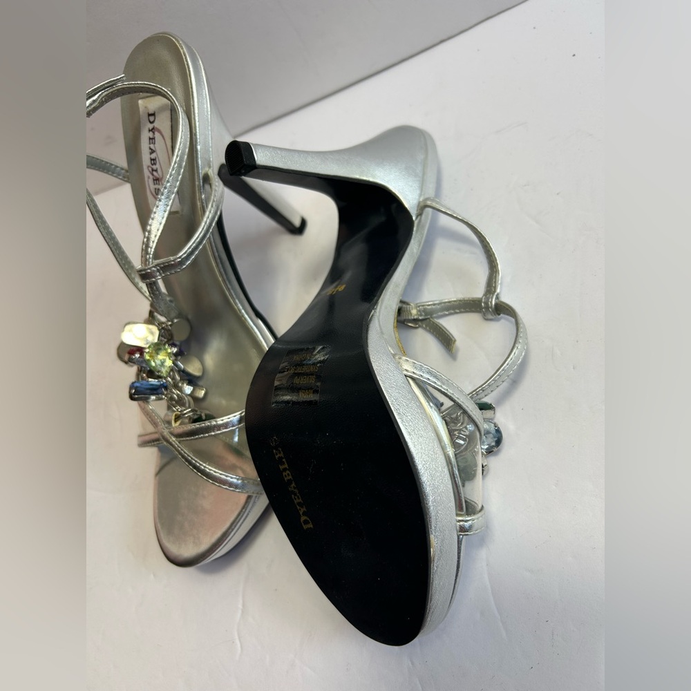 Dyeables “Maria” Silver Platform Sandals – Size 9.5B - Picture 7 of 16